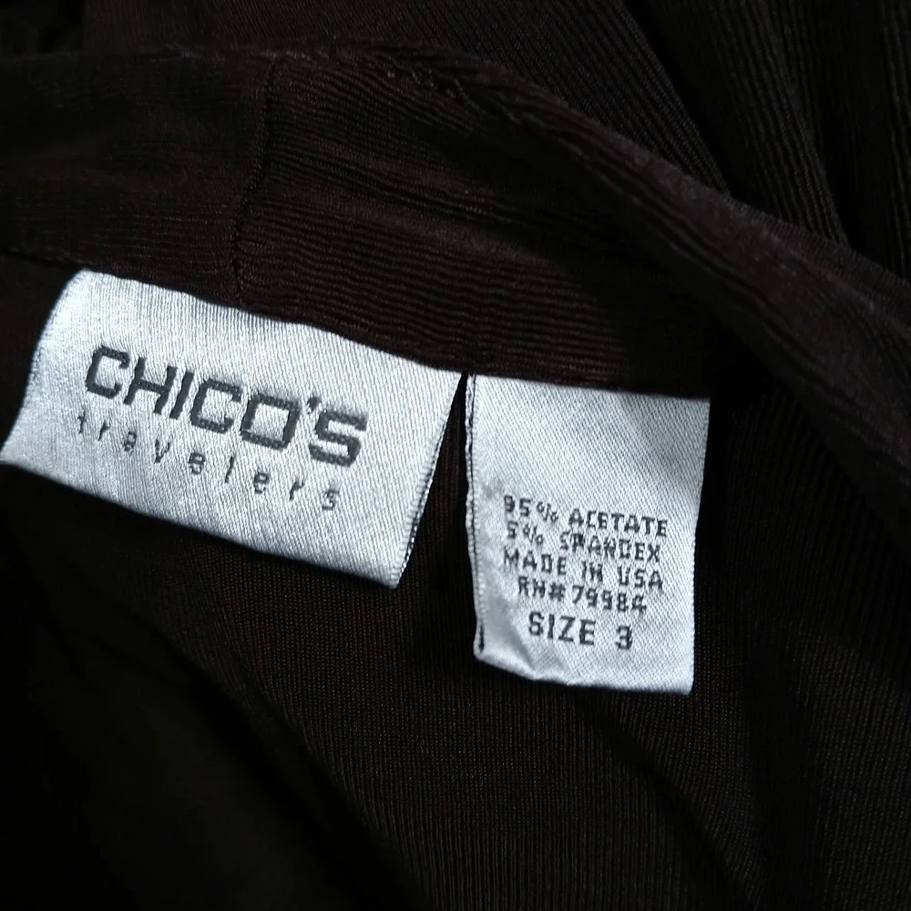 Chico's Travelers Women Travel Knit Cardigan 3 XL Brown Slinky Career Work Job